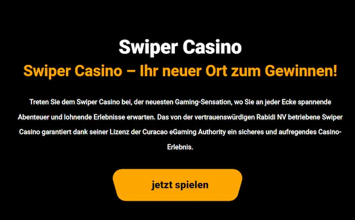 Swiper Casino bonus